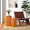 Glitzhome® Orange Floral Motif Hexagonal Garden Stool Set